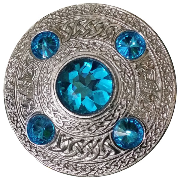Broche Entrelazos de Santiago con Pedras Azuis